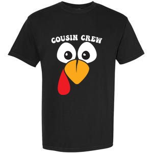 Cousin Crew Funny Turkey Retro Groovy Thanksgiving Family Gift Garment-Dyed Heavyweight T-Shirt