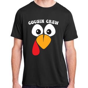 Cousin Crew Funny Turkey Retro Groovy Thanksgiving Family Gift Adult ChromaSoft Performance T-Shirt