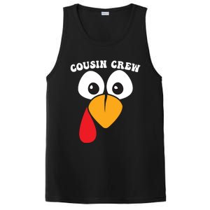 Cousin Crew Funny Turkey Retro Groovy Thanksgiving Family Gift PosiCharge Competitor Tank