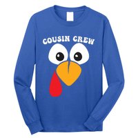 Cousin Crew Funny Turkey Retro Groovy Thanksgiving Family Gift Long Sleeve Shirt