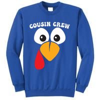 Cousin Crew Funny Turkey Retro Groovy Thanksgiving Family Gift Sweatshirt