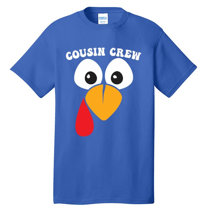 Cousin Crew Funny Turkey Retro Groovy Thanksgiving Family Gift Tall T-Shirt