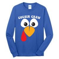 Cousin Crew Funny Turkey Retro Groovy Thanksgiving Family Gift Tall Long Sleeve T-Shirt