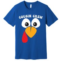 Cousin Crew Funny Turkey Retro Groovy Thanksgiving Family Gift Premium T-Shirt