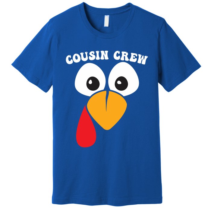 Cousin Crew Funny Turkey Retro Groovy Thanksgiving Family Gift Premium T-Shirt