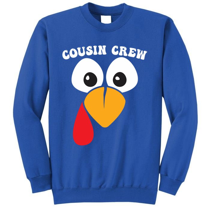 Cousin Crew Funny Turkey Retro Groovy Thanksgiving Family Gift Tall Sweatshirt