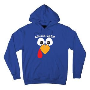 Cousin Crew Funny Turkey Retro Groovy Thanksgiving Family Gift Tall Hoodie