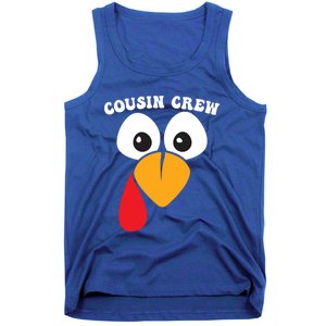 Cousin Crew Funny Turkey Retro Groovy Thanksgiving Family Gift Tank Top