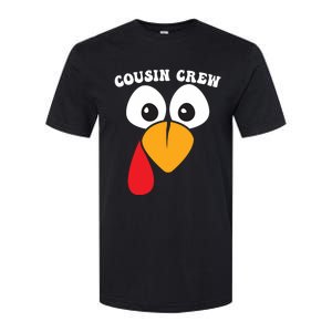 Cousin Crew Funny Turkey Retro Groovy Thanksgiving Family Gift Softstyle CVC T-Shirt