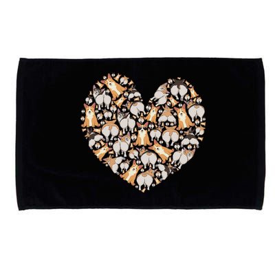 Cute Corgis Funny Dog Mom Corgi Lover Heart Valentines Day Gift Microfiber Hand Towel