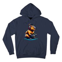 Capybara Cute Funny Capybara Rodent & Video Games Lover Hoodie