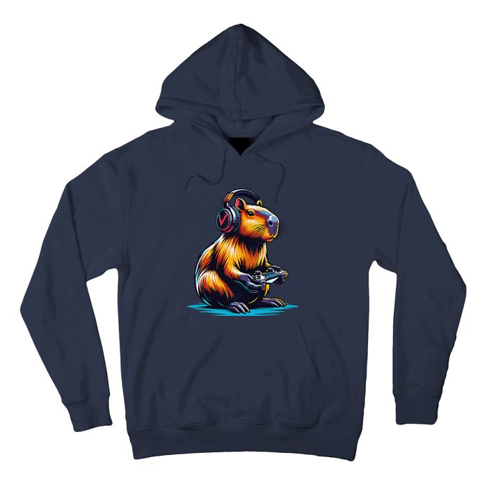 Capybara Cute Funny Capybara Rodent & Video Games Lover Hoodie