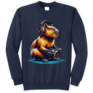 Capybara Cute Funny Capybara Rodent & Video Games Lover Sweatshirt