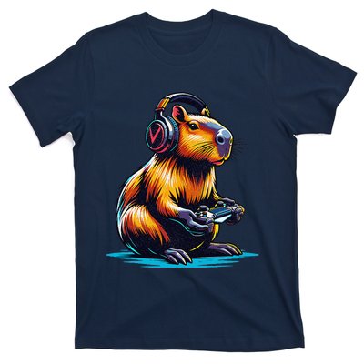 Capybara Cute Funny Capybara Rodent & Video Games Lover T-Shirt