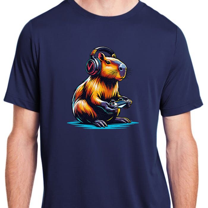 Capybara Cute Funny Capybara Rodent & Video Games Lover Adult ChromaSoft Performance T-Shirt