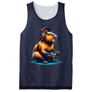 Capybara Cute Funny Capybara Rodent & Video Games Lover Mesh Reversible Basketball Jersey Tank