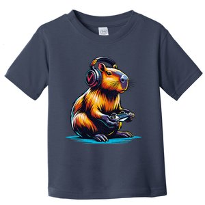 Capybara Cute Funny Capybara Rodent & Video Games Lover Toddler T-Shirt