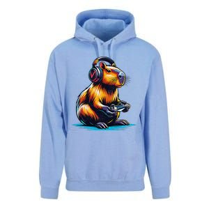 Capybara Cute Funny Capybara Rodent & Video Games Lover Unisex Surf Hoodie