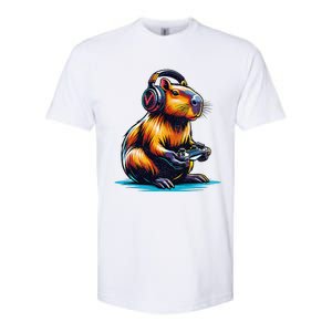 Capybara Cute Funny Capybara Rodent & Video Games Lover Softstyle CVC T-Shirt