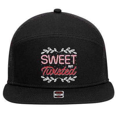 Candy Cane Funny Candy Lovers Sweet But Twisted Candy Makers Meaningful Gift 7 Panel Mesh Trucker Snapback Hat