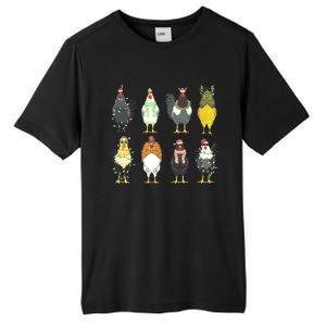 Chickens Christmas Farm Animal Christmas Funny Chicken Xmas Lights Tall Fusion ChromaSoft Performance T-Shirt