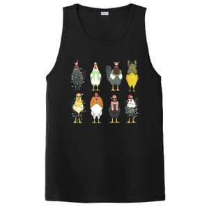 Chickens Christmas Farm Animal Christmas Funny Chicken Xmas Lights PosiCharge Competitor Tank