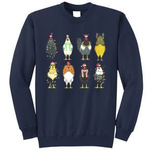 Chickens Christmas Farm Animal Christmas Funny Chicken Xmas Lights Sweatshirt