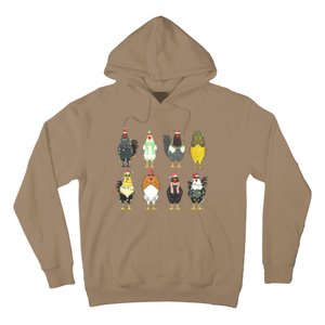 Chickens Christmas Farm Animal Christmas Funny Chicken Xmas Lights Hoodie