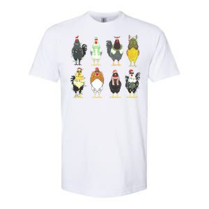 Chickens Christmas Farm Animal Christmas Funny Chicken Xmas Lights Softstyle CVC T-Shirt