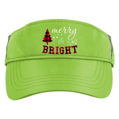 Christmas Cute For Red Plaid Merry And Bright Letter Adult Drive Performance Visor