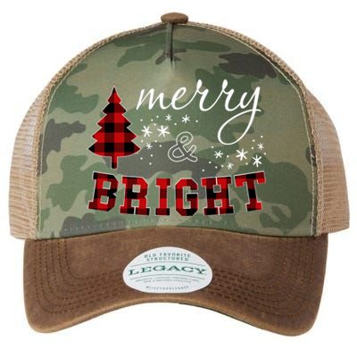 Christmas Cute For Red Plaid Merry And Bright Letter Legacy Tie Dye Trucker Hat