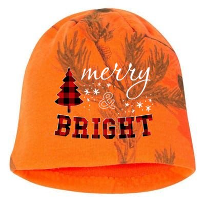 Christmas Cute For Red Plaid Merry And Bright Letter Kati - Camo Knit Beanie