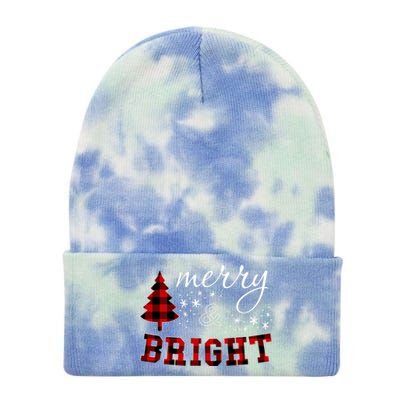 Christmas Cute For Red Plaid Merry And Bright Letter Tie Dye 12in Knit Beanie