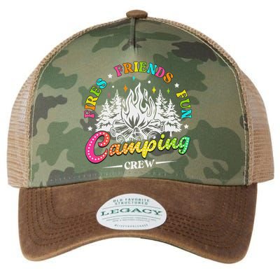 Camping Crew Fires Friends Fun Summer Vibes Camper  Legacy Tie Dye Trucker Hat