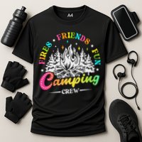 Camping Crew Fires Friends Fun Summer Vibes Camper  Performance Shirt
