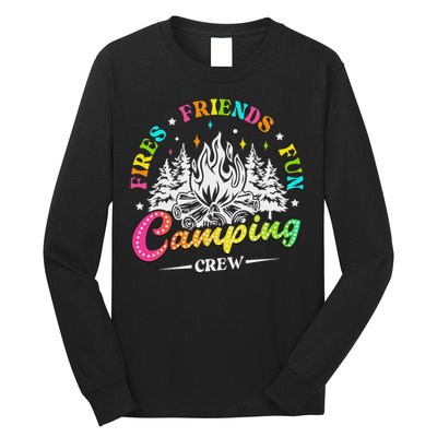 Camping Crew Fires Friends Fun Summer Vibes Camper  Long Sleeve Shirt