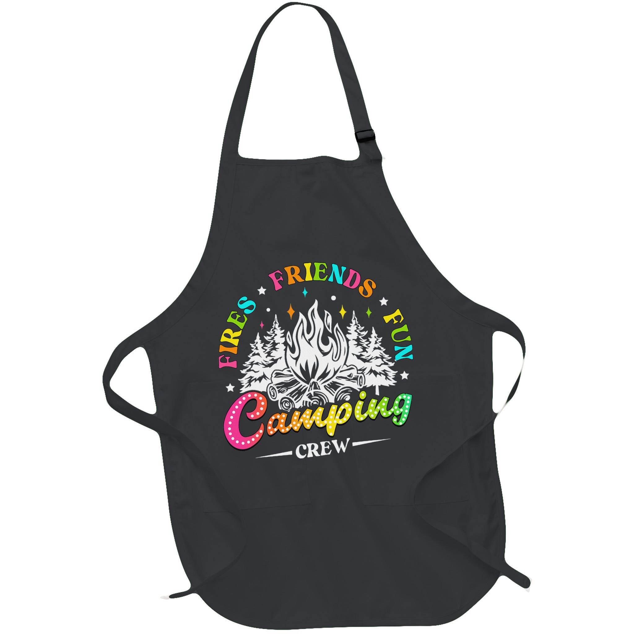 Camping Crew Fires Friends Fun Summer Vibes Camper  Apron