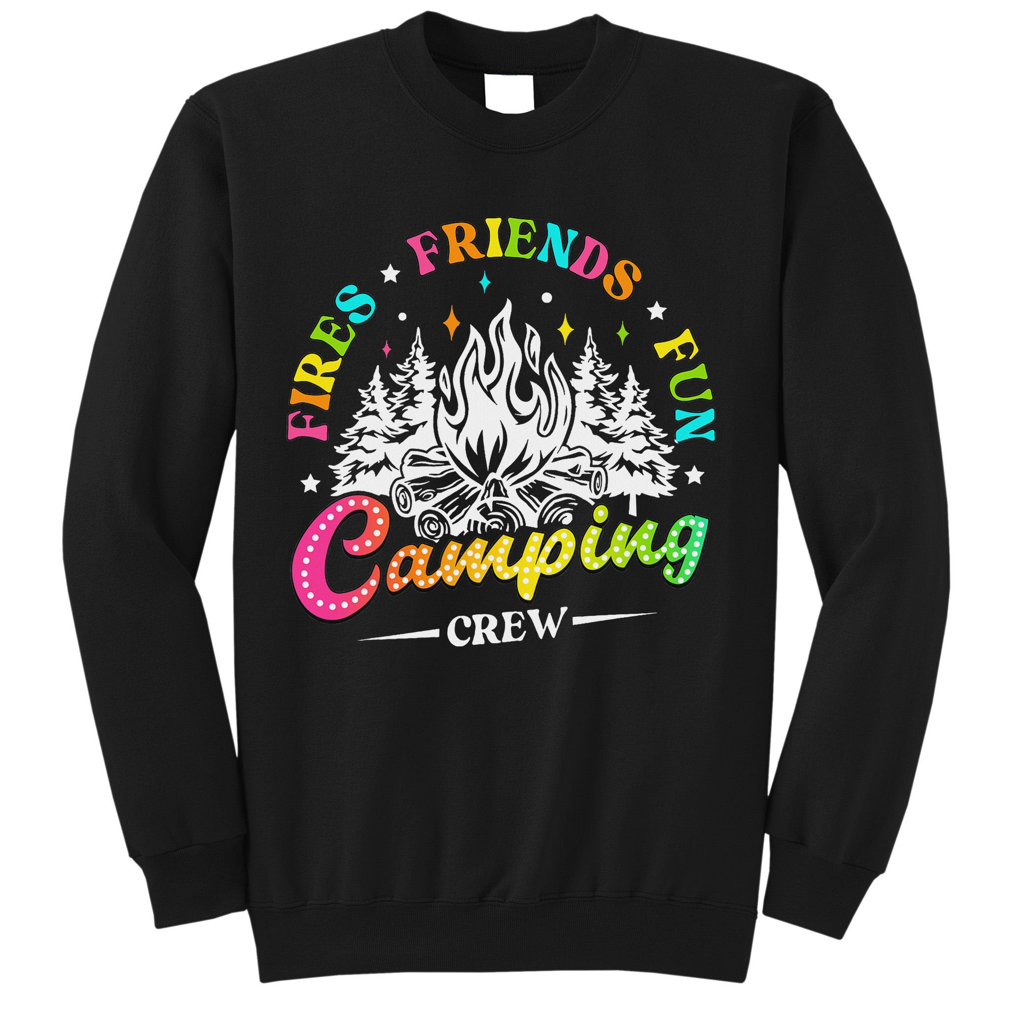 Camping Crew Fires Friends Fun Summer Vibes Camper  Sweatshirt