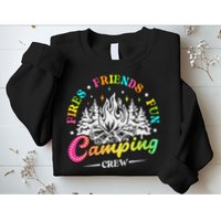 Camping Crew Fires Friends Fun Summer Vibes Camper  Sweatshirt