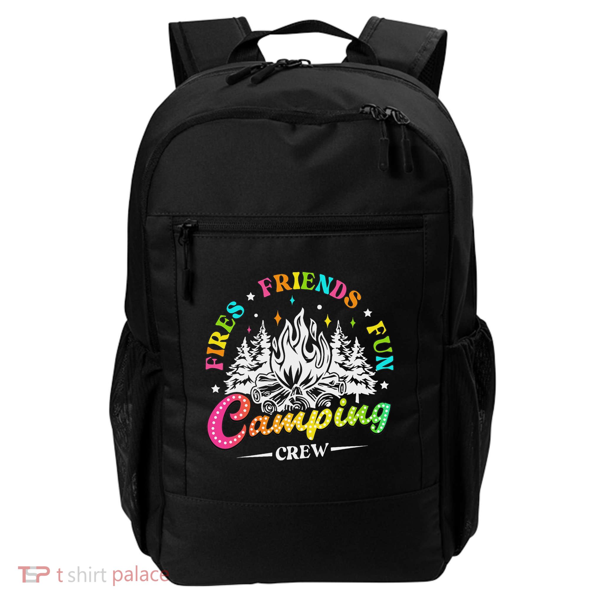 Camping Crew Fires Friends Fun Summer Vibes Camper  Backpack