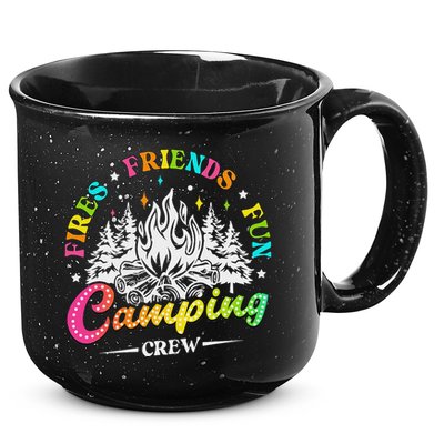 Camping Crew Fires Friends Fun Summer Vibes Camper  15oz Campfire Ceramic Mug