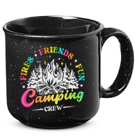 Camping Crew Fires Friends Fun Summer Vibes Camper  15oz Campfire Ceramic Mug