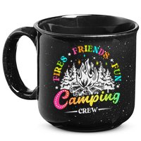 Camping Crew Fires Friends Fun Summer Vibes Camper  15oz Campfire Ceramic Mug