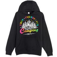 Camping Crew Fires Friends Fun Summer Vibes Camper  Premium Pullover Hoodie