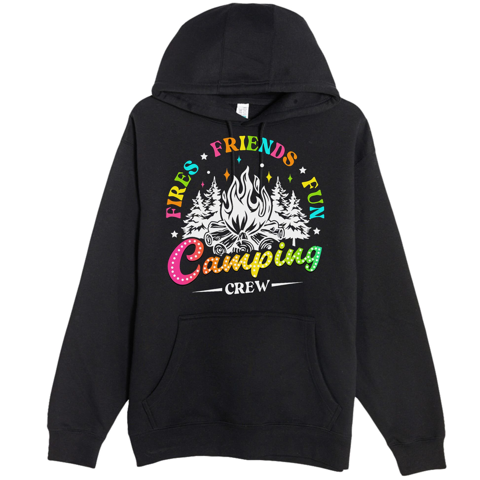 Camping Crew Fires Friends Fun Summer Vibes Camper  Premium Pullover Hoodie