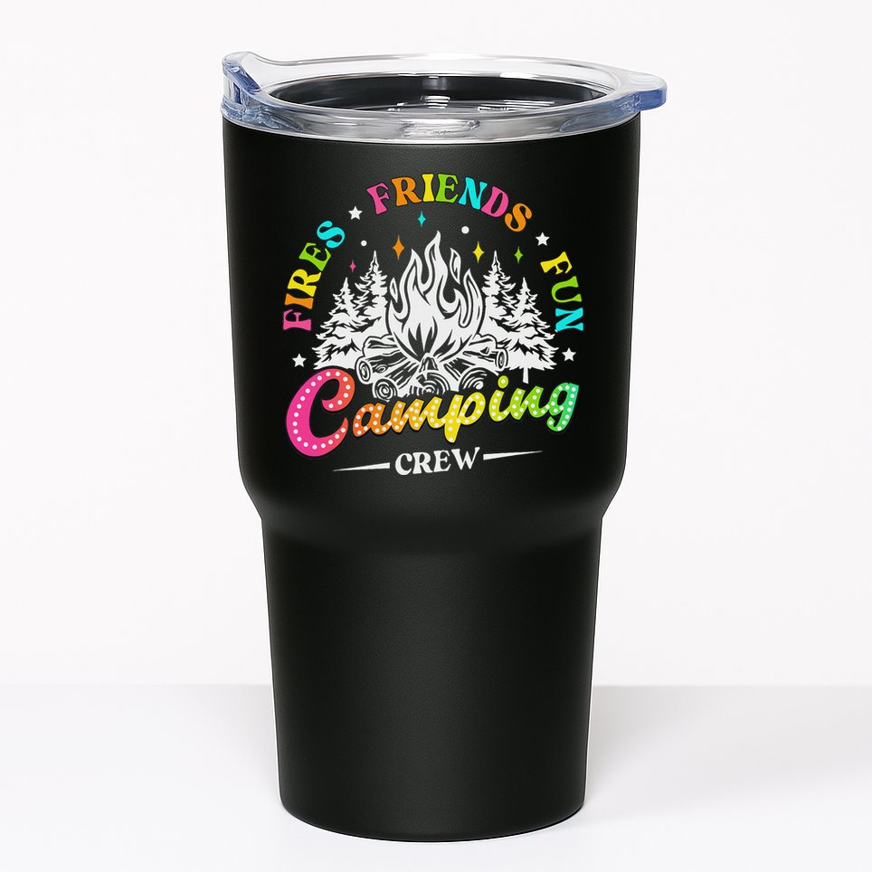 Camping Crew Fires Friends Fun Summer Vibes Camper  Tumbler
