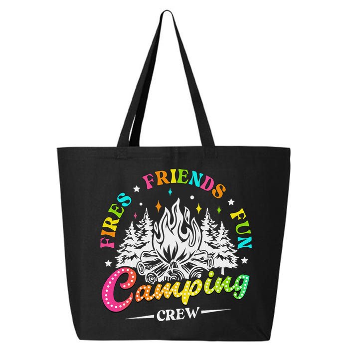 Camping Crew Fires Friends Fun Summer Vibes Camper  25L Jumbo Tote