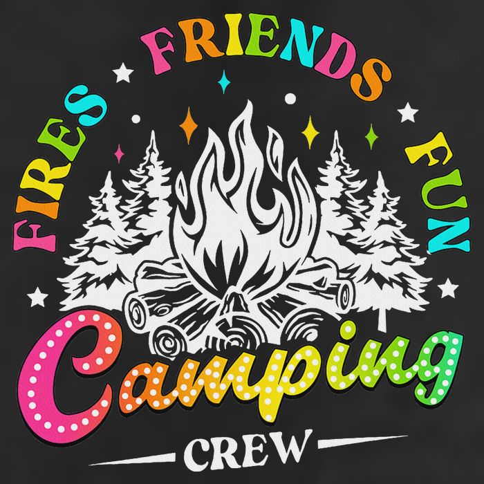 Camping Crew Fires Friends Fun Summer Vibes Camper  25L Jumbo Tote