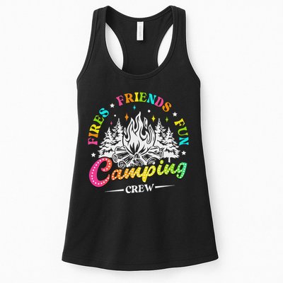 Camping Crew Fires Friends Fun Summer Vibes Camper  Womens Tank Top