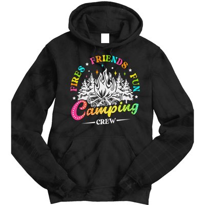 Camping Crew Fires Friends Fun Summer Vibes Camper  Tie Dye Hoodie
